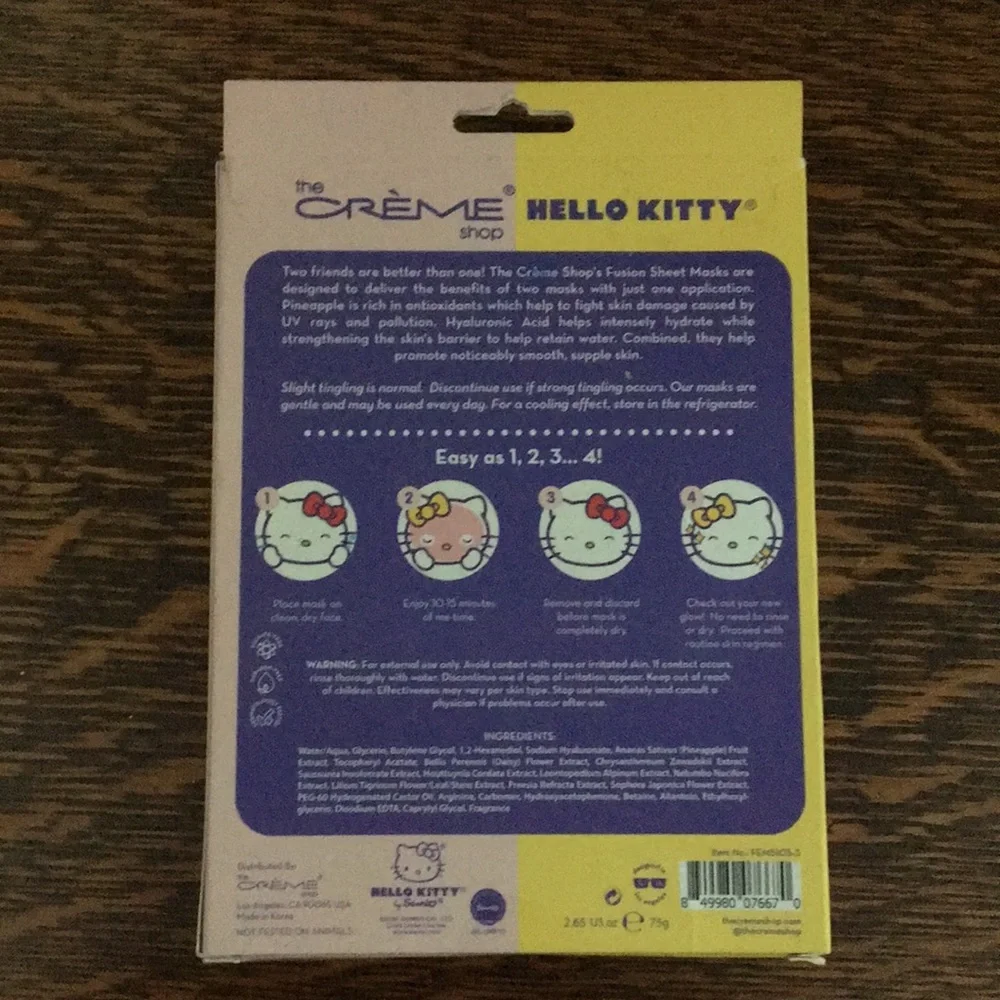 The Crème Shop Hello Kitty Limited Edition Fusion Essence Mask set of 3